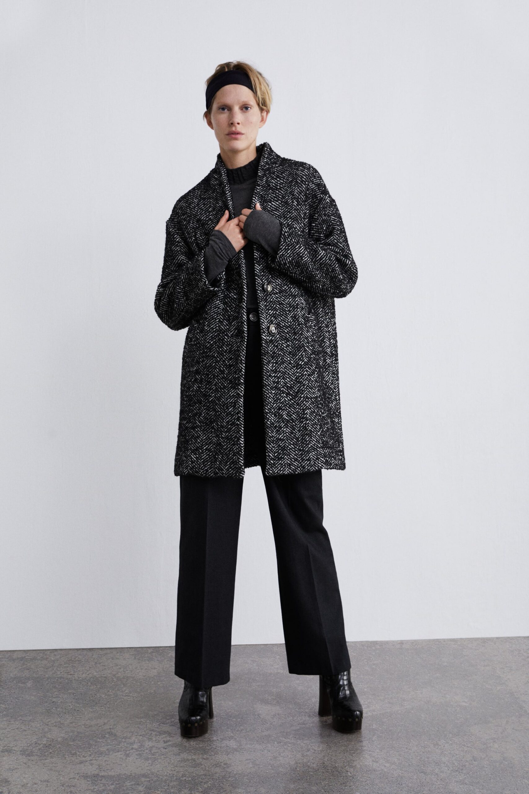 Image 1 of HERRINGBONE COAT from Zara